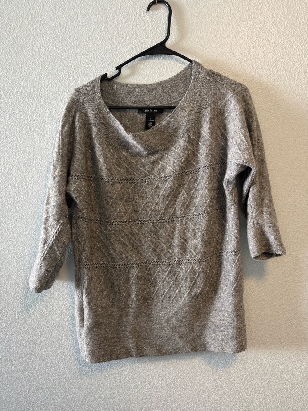 Gray Cowl Neck Knit Sweater